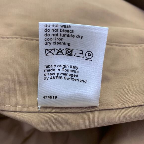 AKRIS Size 10 Beige Polyester Cotton Double Zipper Coat - Picture 8 of 8